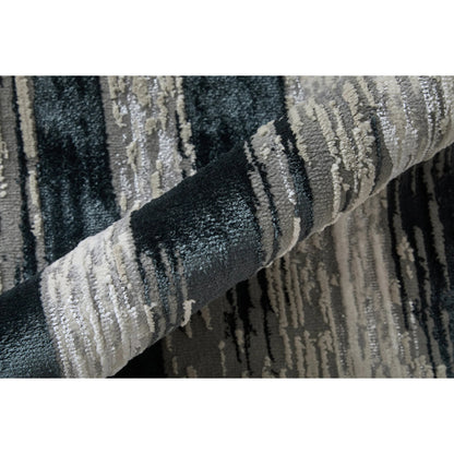 Micah Rug - 3338F by Feizy in black, silver, gray. Made from polyester, polypropylene in a unique style.