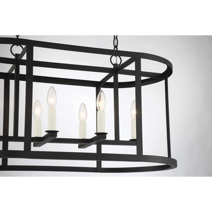 Bryant Linear Chandelier by Lumanity in oil rubbed bronze. Made from iron in a traditional style.