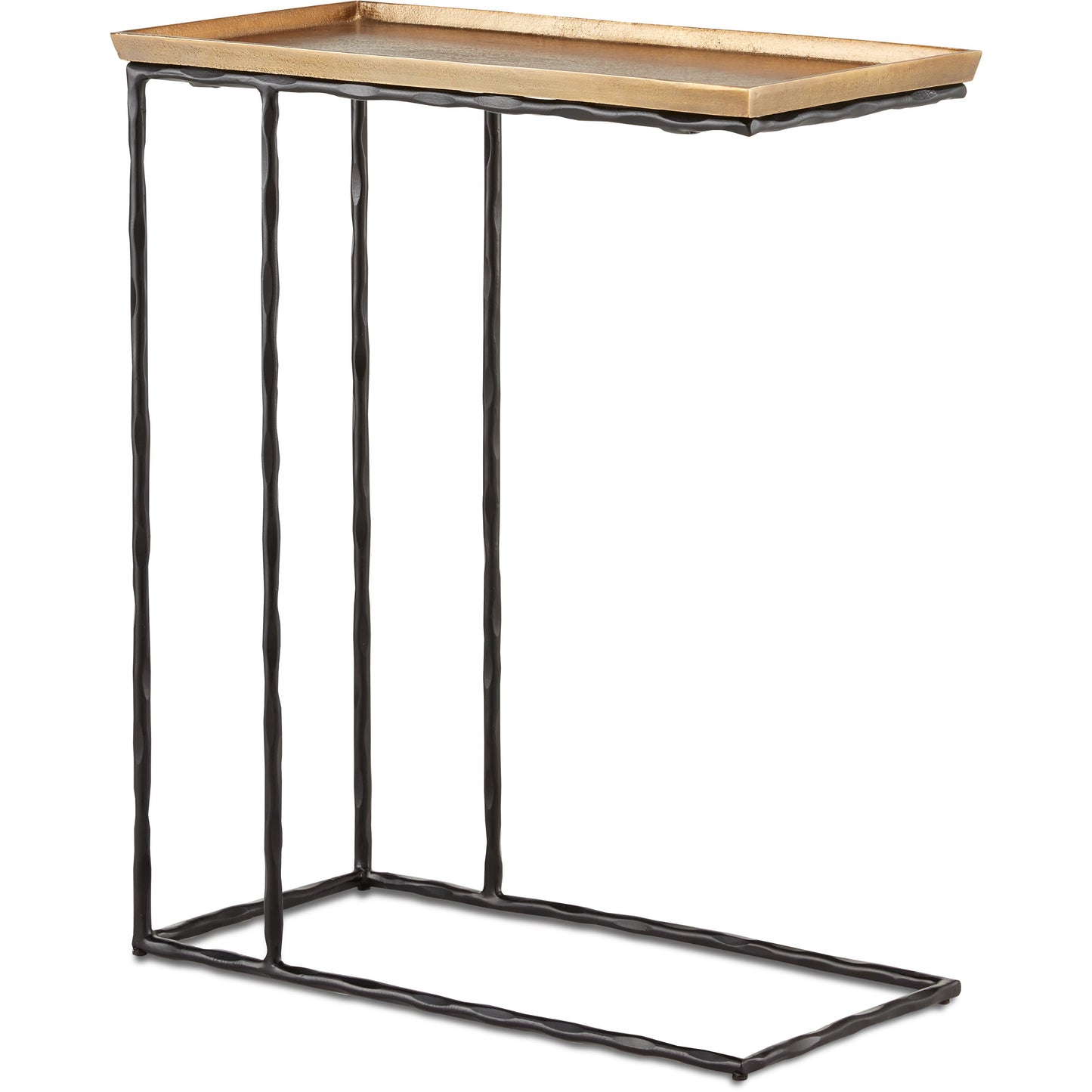 001 SI-1894197 | Primary Silo | Boyles C Table by Currey and Company in antique brass, black. Made from cast aluminum, wrought iron in a transitional style.