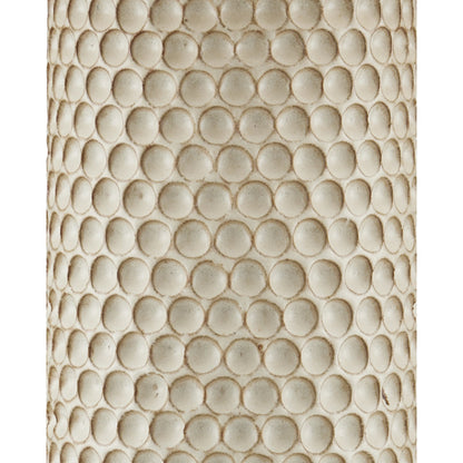 Polka Dot Table Lamp by Currey and Company in reactive blue, polished brass. Made from ceramic in a modern style.