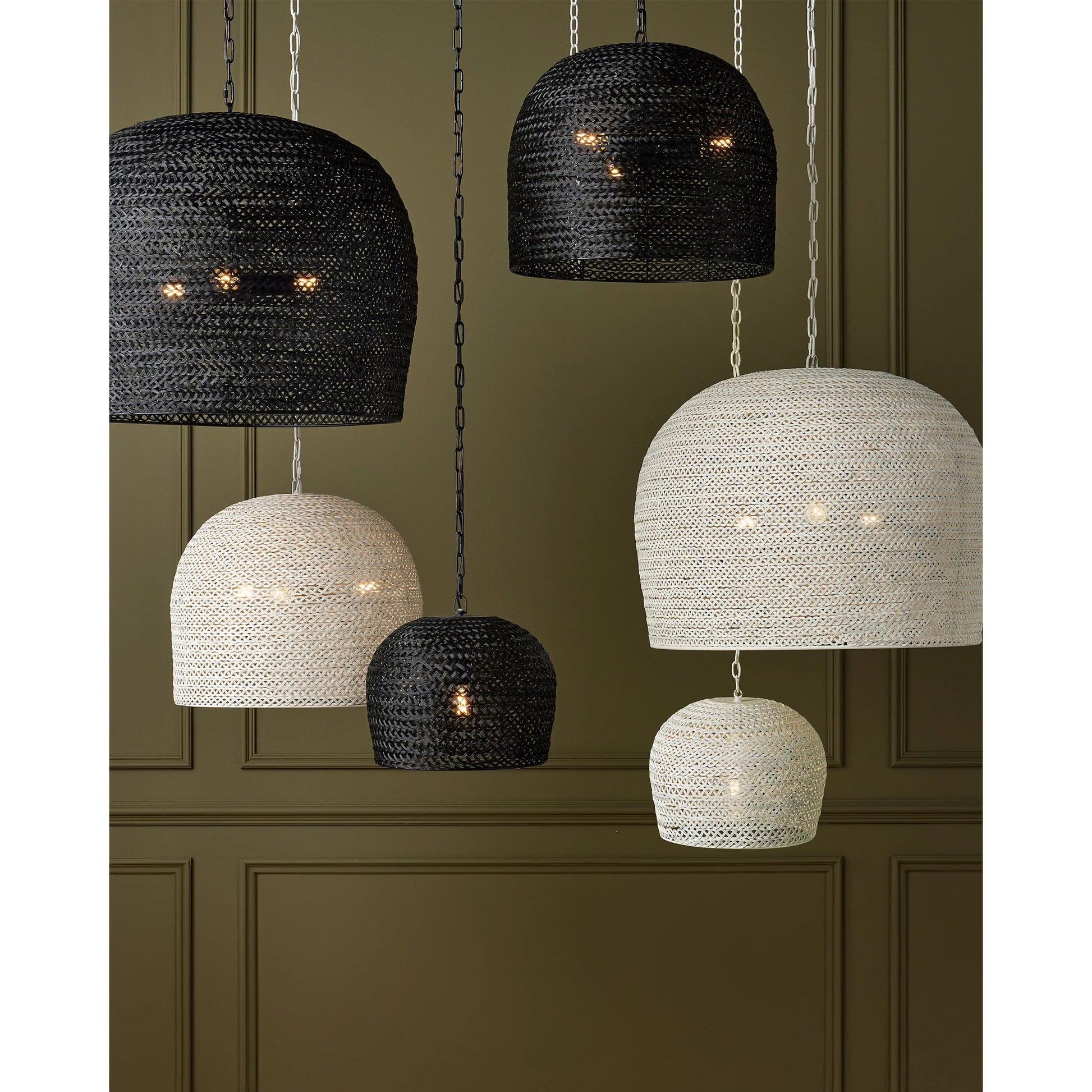 Piero Pendant by Currey and Company in satin black. Made from metal in a cottage & farmhouse style.