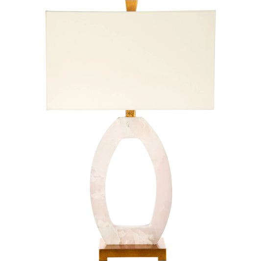 Paige Lamp by Bradburn Home in pink. Made from quartz in a unique style.