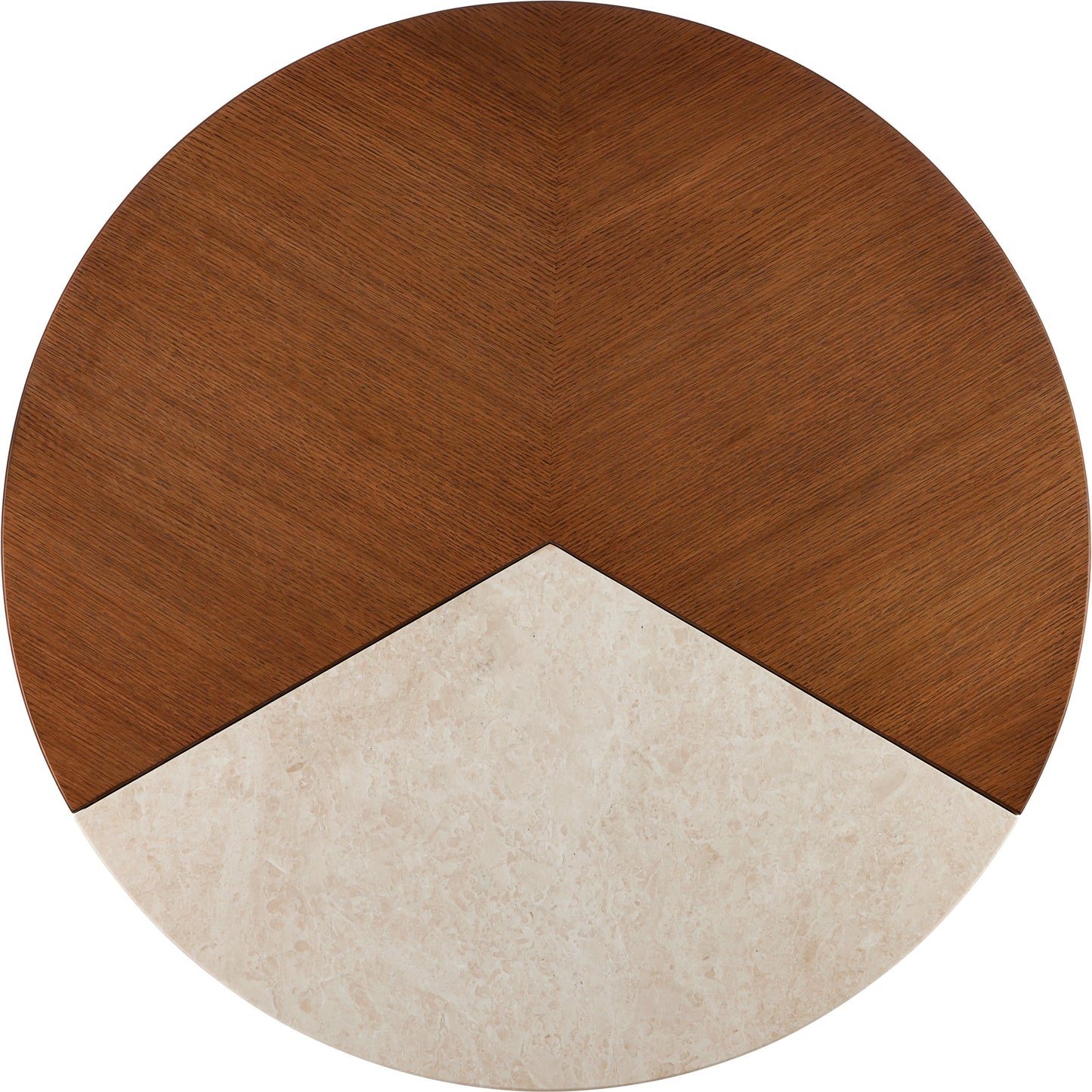 004 SI-2133895 | Additional Silo | Dakota Cocktail Table by Currey and Company in morel brown, natural, polished brass. Made from oak, crema marfil marble, brass in a modern style.