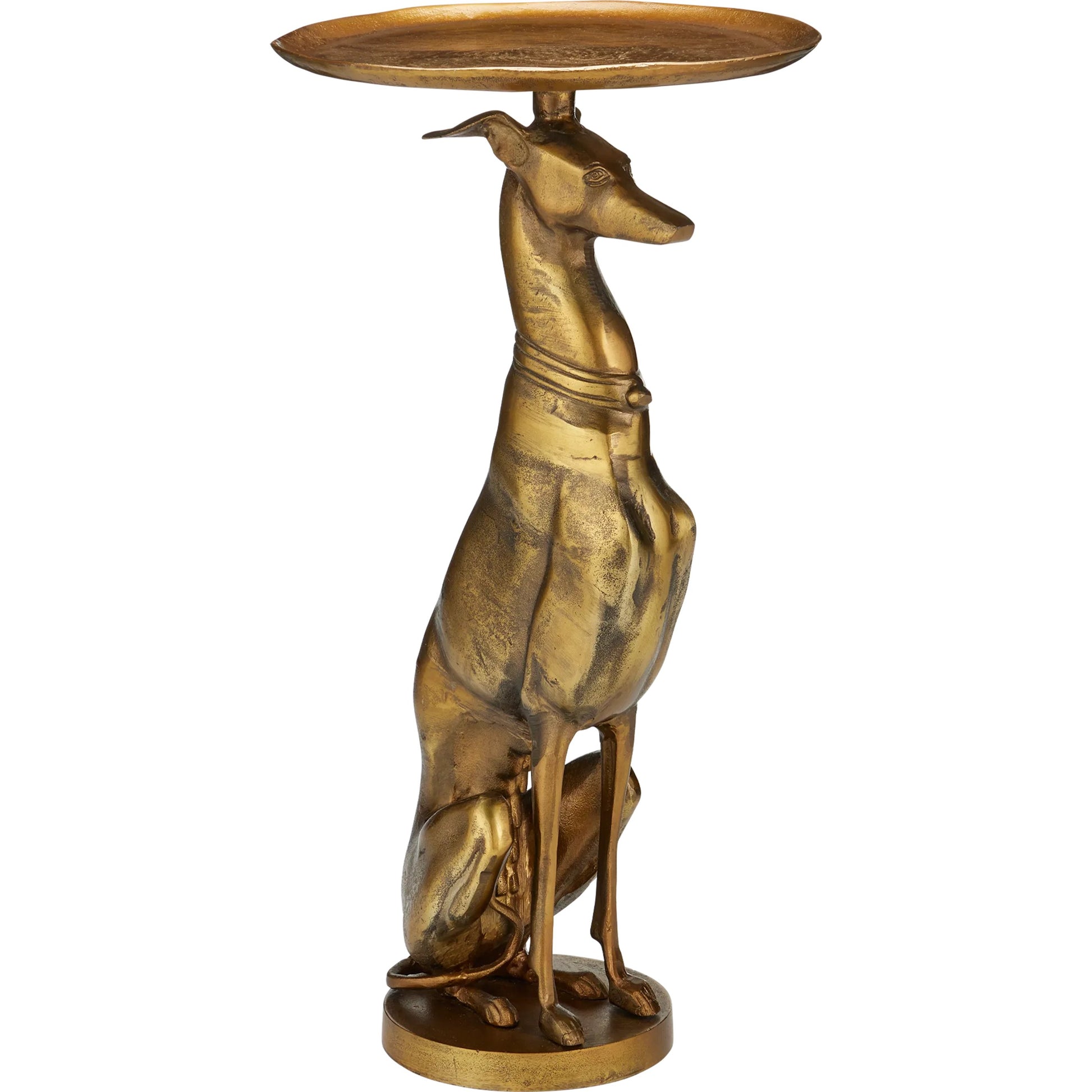 Ballyregan Accent Table by Currey and Company in antique brass. Made from cast aluminum in a modern style.