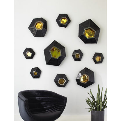 Hex Wall Tile by Phillips Collection in black, gold, silver and brass. Made from unique in a modern style.