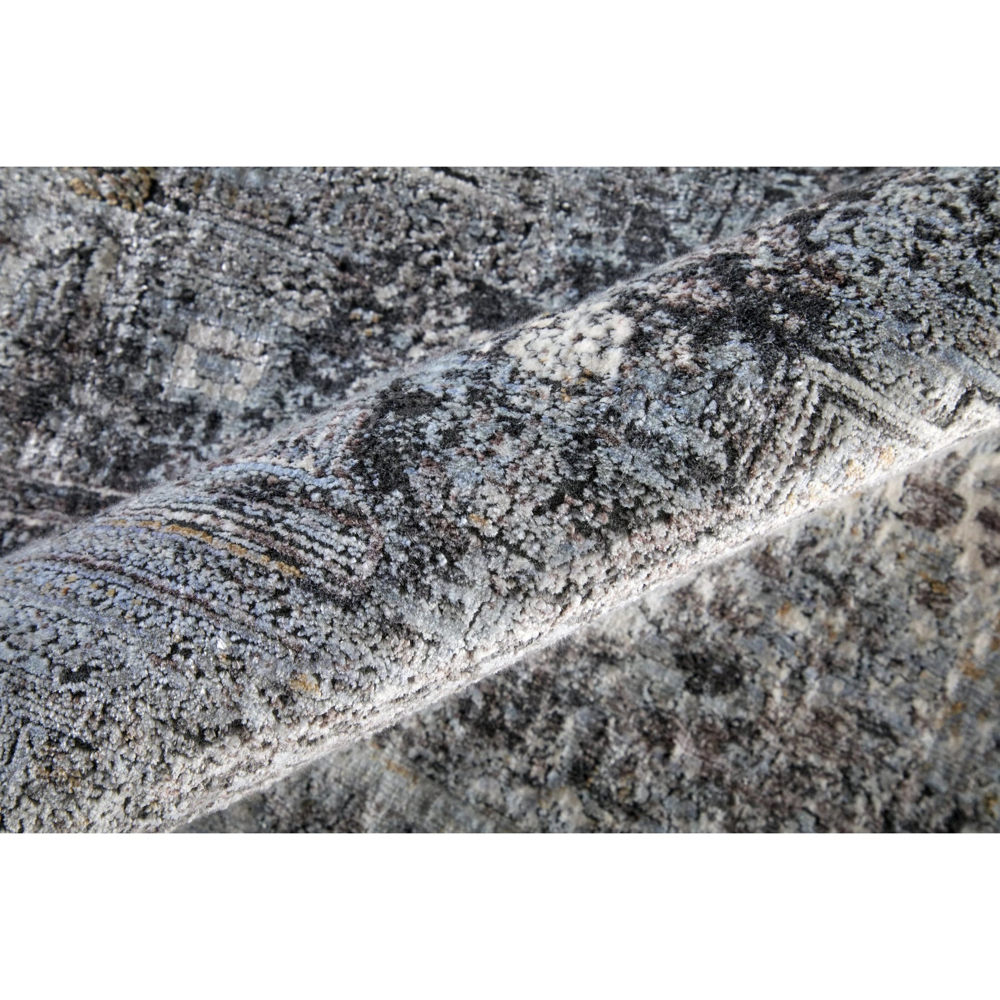 Sarrant Transitional Rug - 3966F by Feizy in gray, silver, ivory. Made from viscose, polyester in a unique style.
