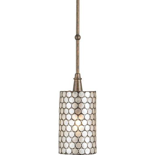 001 S-223713 | Primary Silo | Regatta Pendant by Currey and Company in cupertino. Made from iron, capiz shade in a modern style.