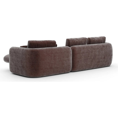 Overlap Chaise Sectional by Caracole in whisper of gold. Made from stone in a transitional style.