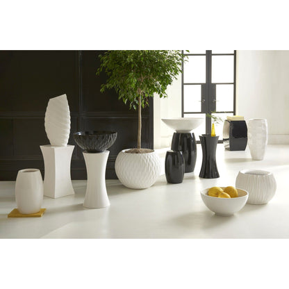 Ripple Planter I by Phillips Collection in black and gel coat. Made from resin in a modern style.