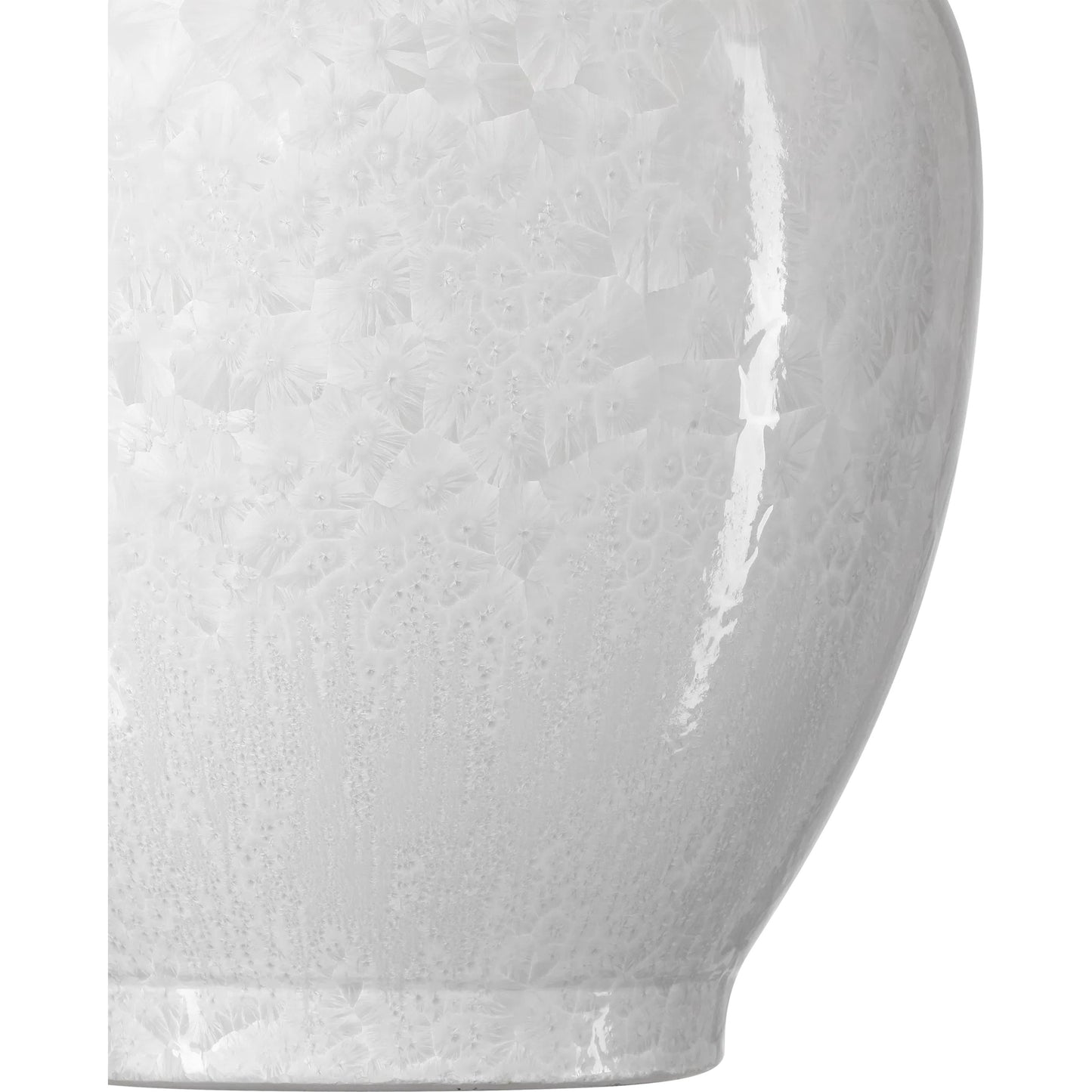 003 SI-2387007 | Closeup | Crystalline Vase by Currey and Company in crystallized white. Made from porcelain in a modern style.