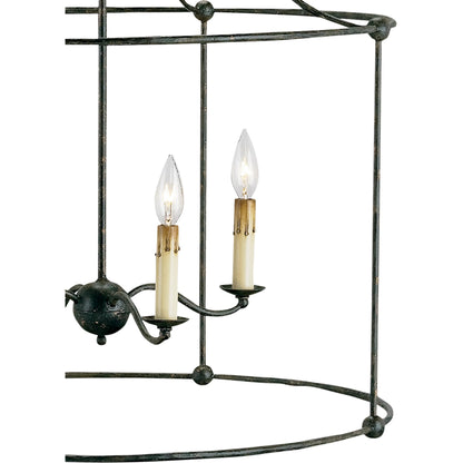 Fitzjames Lantern by Currey and Company in mayfair. Made from wrought iron in a traditional style.