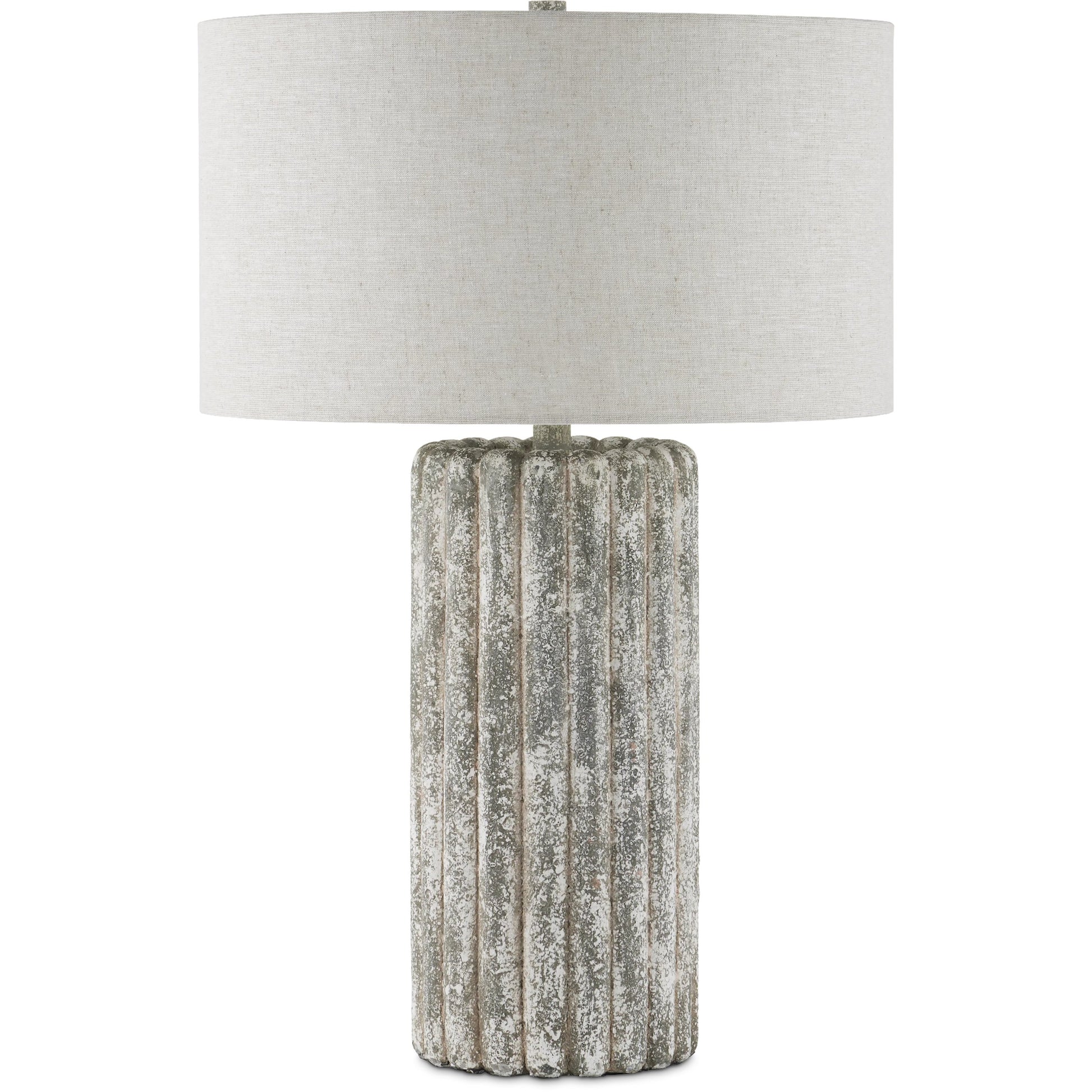 Boudoirs Table Lamp by Currey and Company in dark gray, off-white. Made from concrete in a modern style.