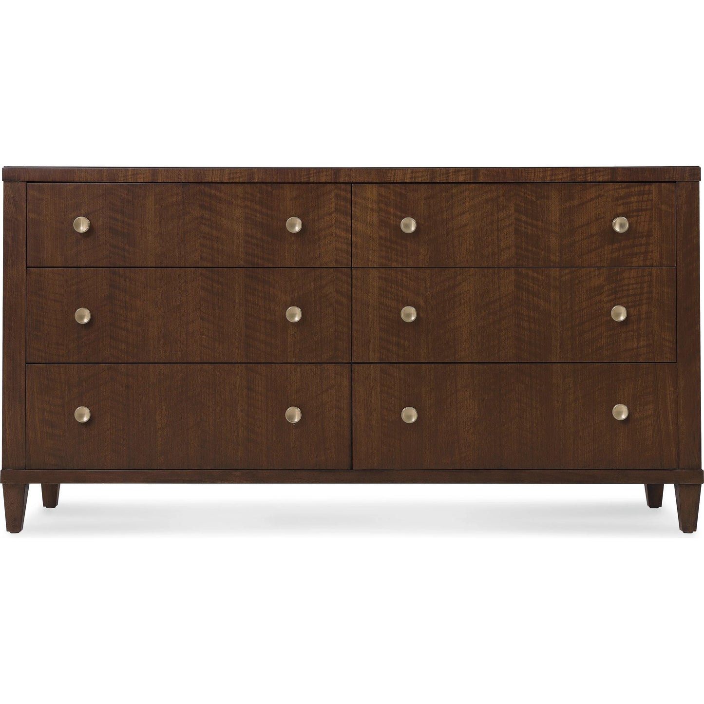 002 SI-2353928 | Additional Silo | Archives Six-Drawer Dresser by Hooker Furniture in dark wood and classic walnut. Made from figured quartered walnut veneer with oak veneer, cedar, jewelry tray in a transitional style.