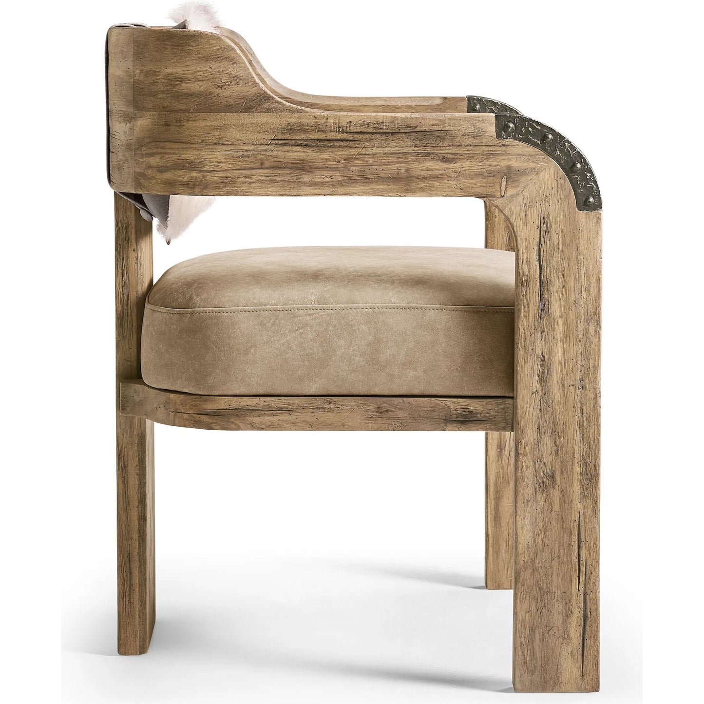 005 SI-2462628 | Additional Silo | Stone Ridge Leather Arm Chair by Jonathan Charles in tully light acacia. Made from acacia in a cottage & farmhouse style.