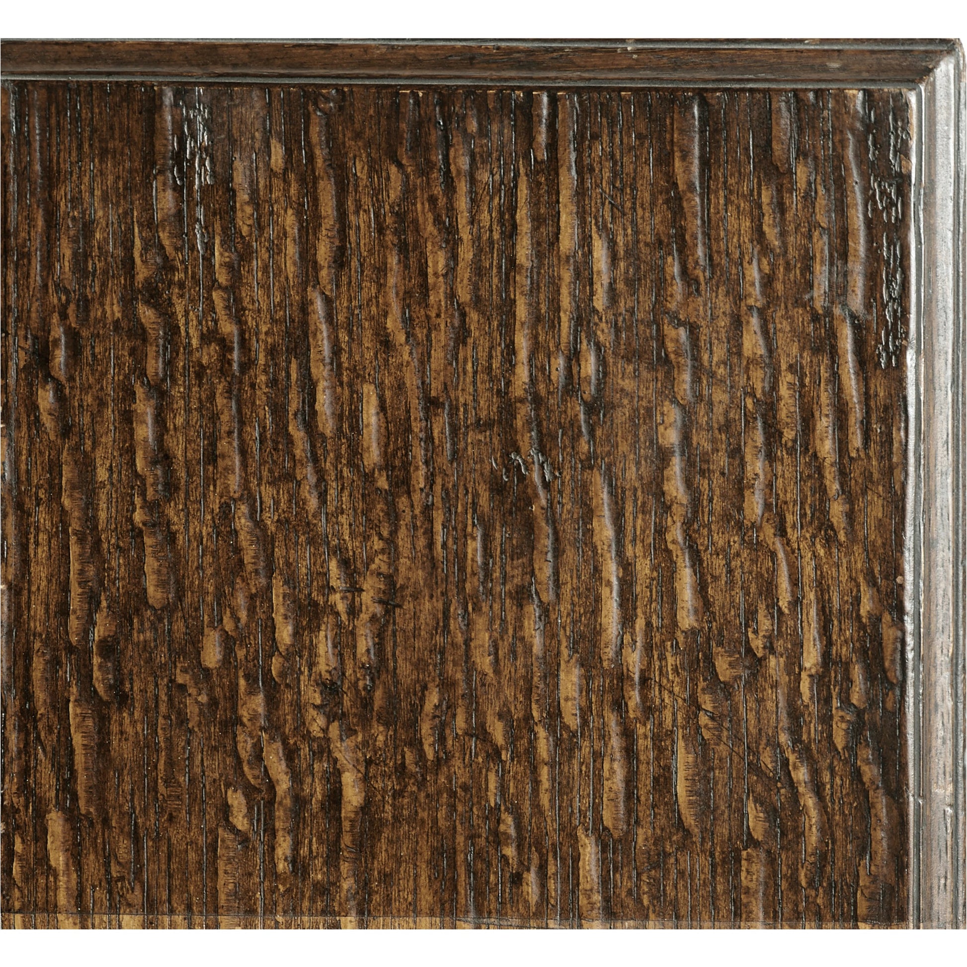 Casual Accents Tudor Oak Studded Leather Bar Stool by Jonathan Charles in brown and dark brown tudor oak. Made from oak in a rustic style.