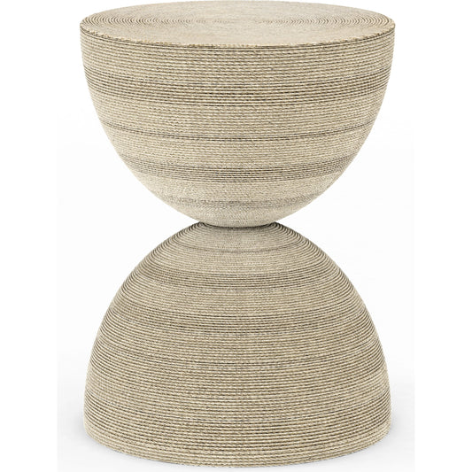 Cotiere Round End Table by A.R.T. Furniture in beige. Made from resin in a modern style.