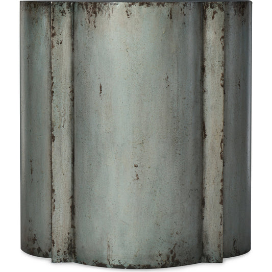 Beaumont End Table by Hooker Furniture in pecos. Made from hardwoods, aluminum sheet in a rustic style.
