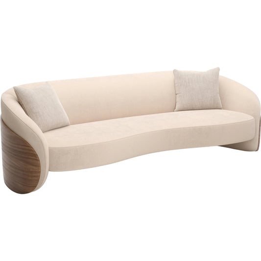 Fleur Wood Back Sofa by Caracole in porcini. Made from unique in a transitional style.
