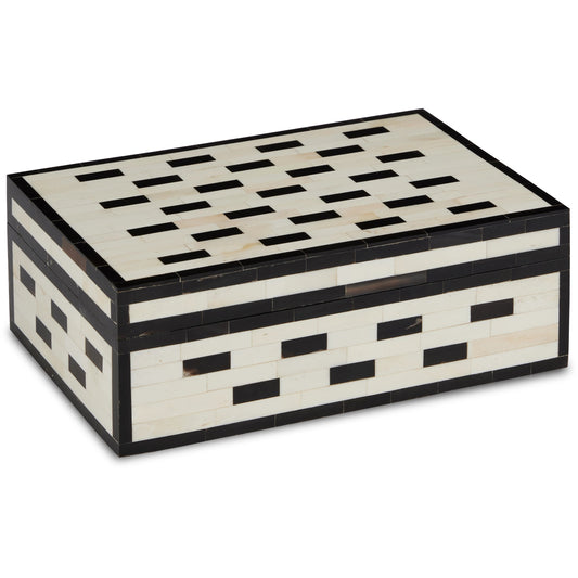 Carmine Box by Currey and Company in white, black, natural. Made from bone, horn, wood in a modern style.