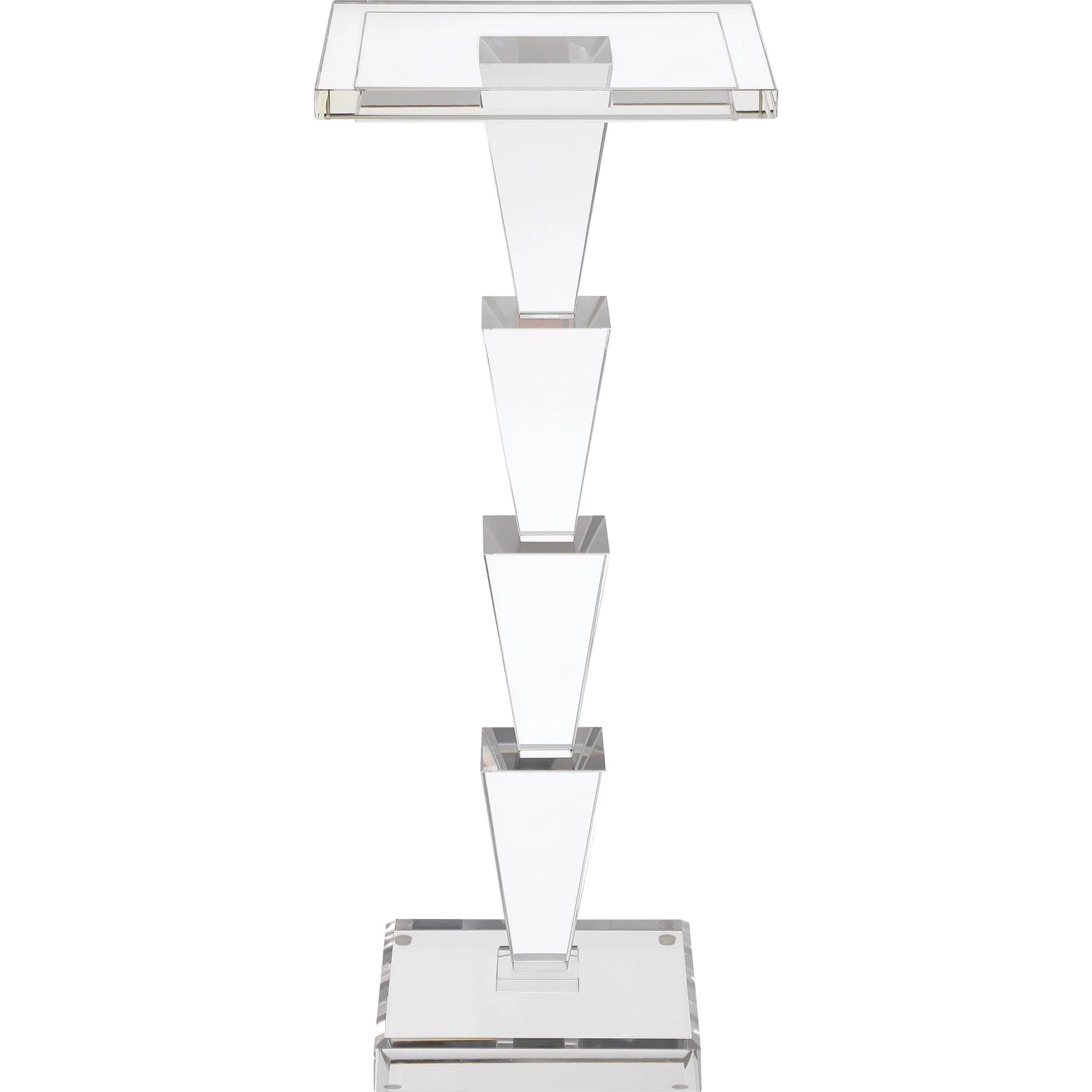 Tiana Drinks Table by Currey and Company in clear. Made from optic crystal in a unique style.