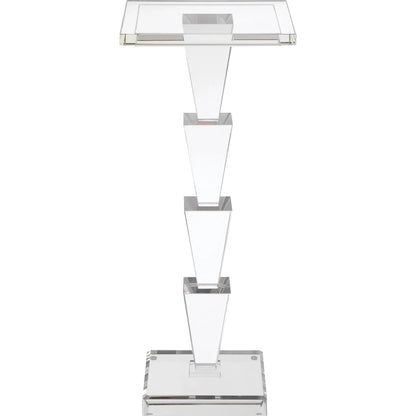 Tiana Drinks Table by Currey and Company in clear. Made from optic crystal in a unique style.