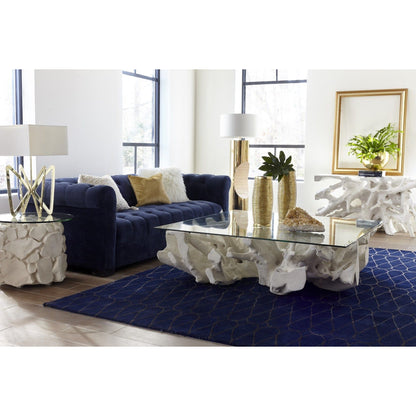Cast Root Coffee Table by Phillips Collection in faux bleached. Made from resin in a coastal style.