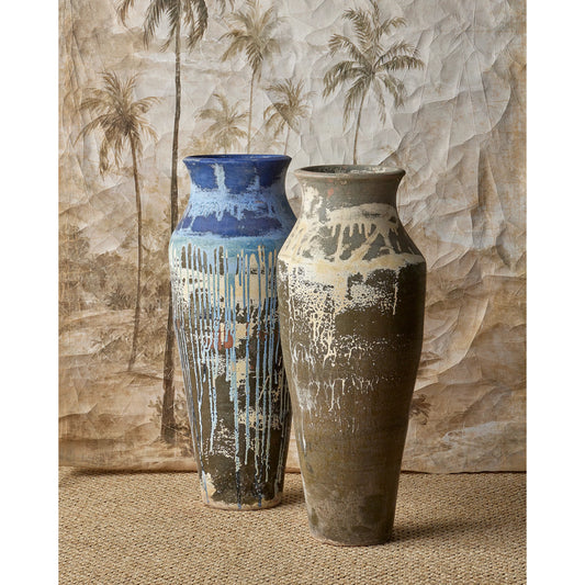 Capizzi Cream Urn by Currey and Company in antique white. Made from ceramic in a modern style.