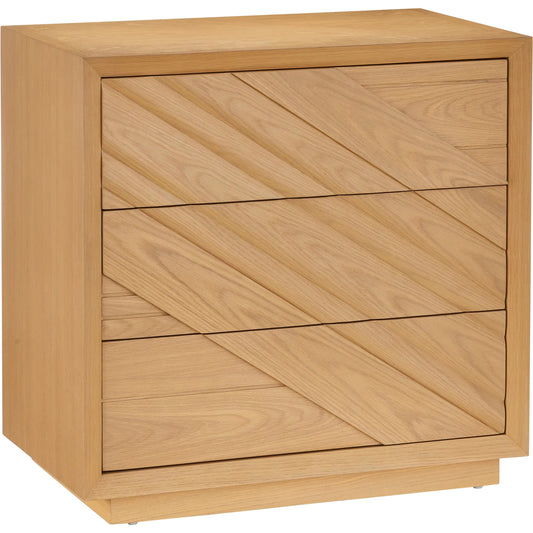 Margot Natural Oak Chest by Currey and Company in light oak, beige. Made from white oak solid, veneer, velvet in a unique style.