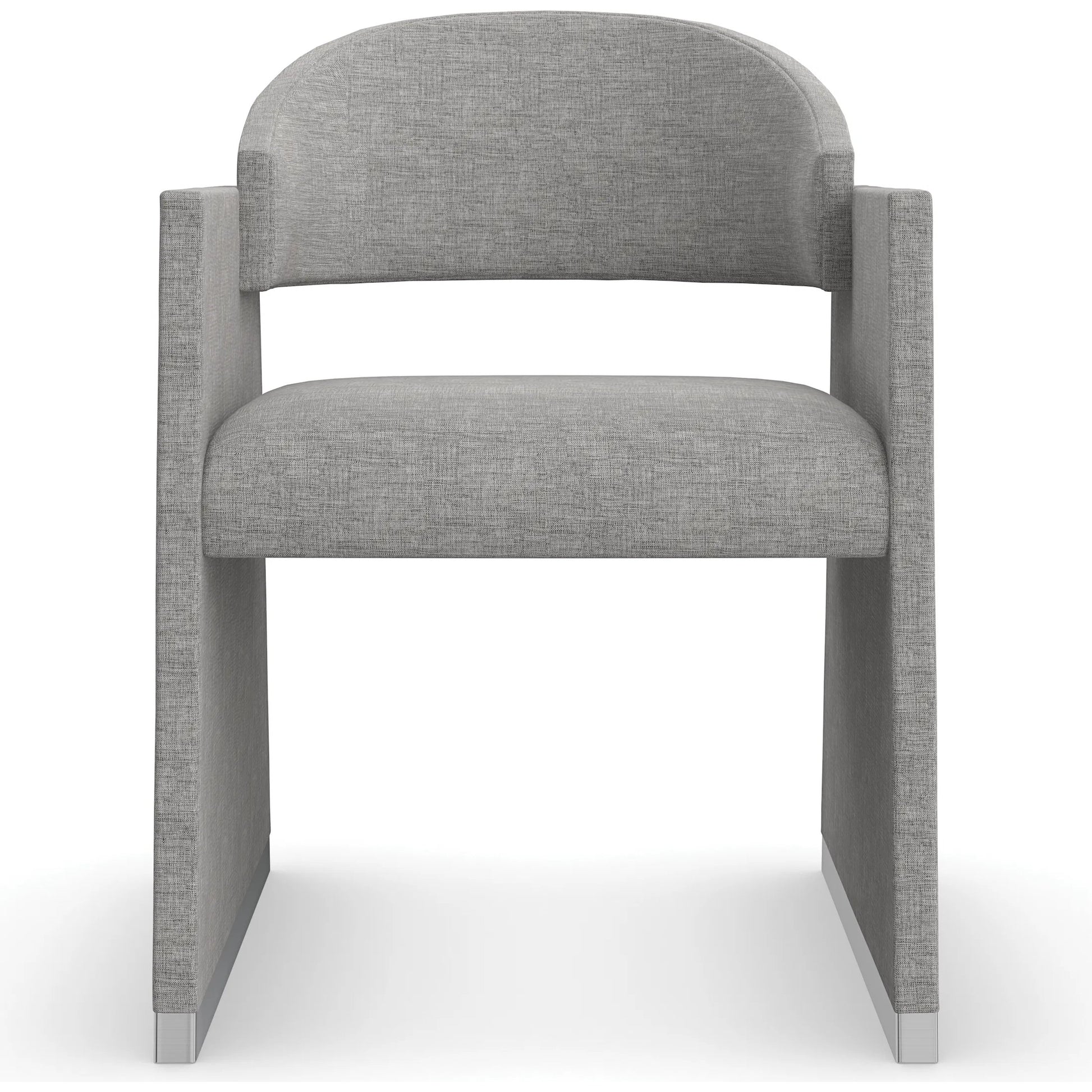 Polish Off Dining Chair by Caracole in gray, silver and polished silver. Made from unique in a transitional style.
