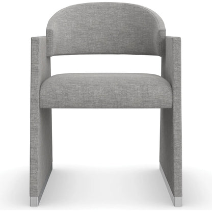 Polish Off Dining Chair by Caracole in gray, silver and polished silver. Made from unique in a transitional style.