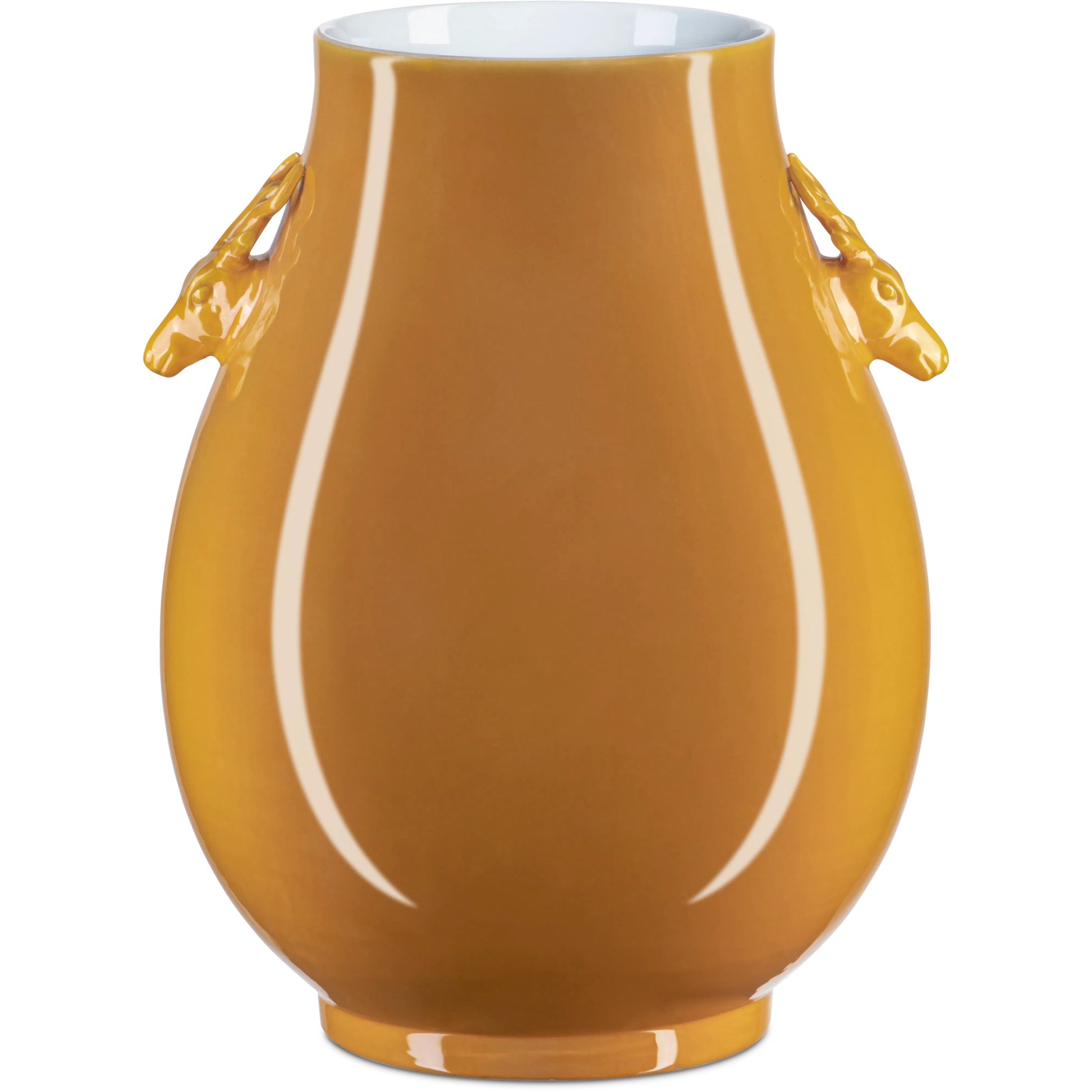 Deer Ears Vase by Currey and Company in imperial green. Made from porcelain in a modern style.