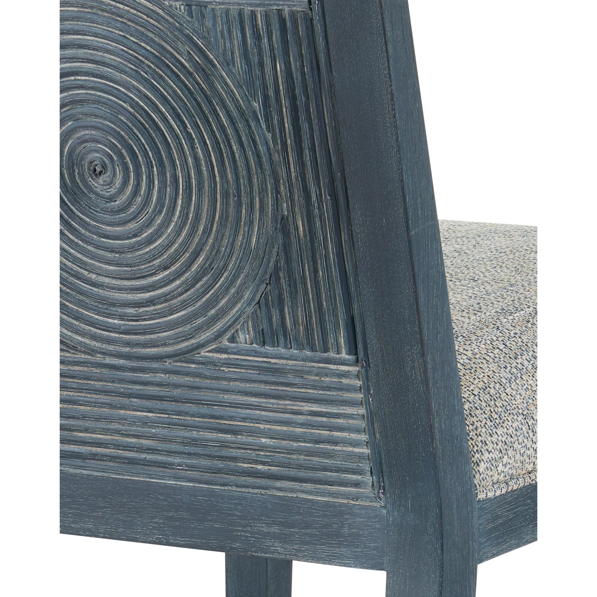 Santos Counter Stool by Currey and Company. Made from mahogany, rattan, brass in a modern style.