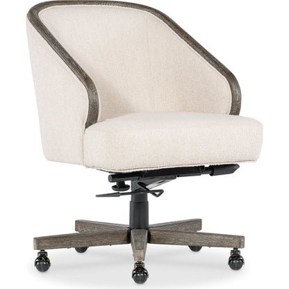 Paloma Executive Swivel Tilt Chair by Hooker Furniture in beige. Made from 83% polyester, 17% acrylic in a modern style.