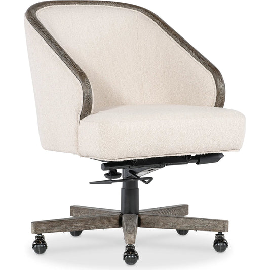 Paloma Executive Swivel Tilt Chair by Hooker Furniture in beige. Made from 83% polyester, 17% acrylic in a unique style.