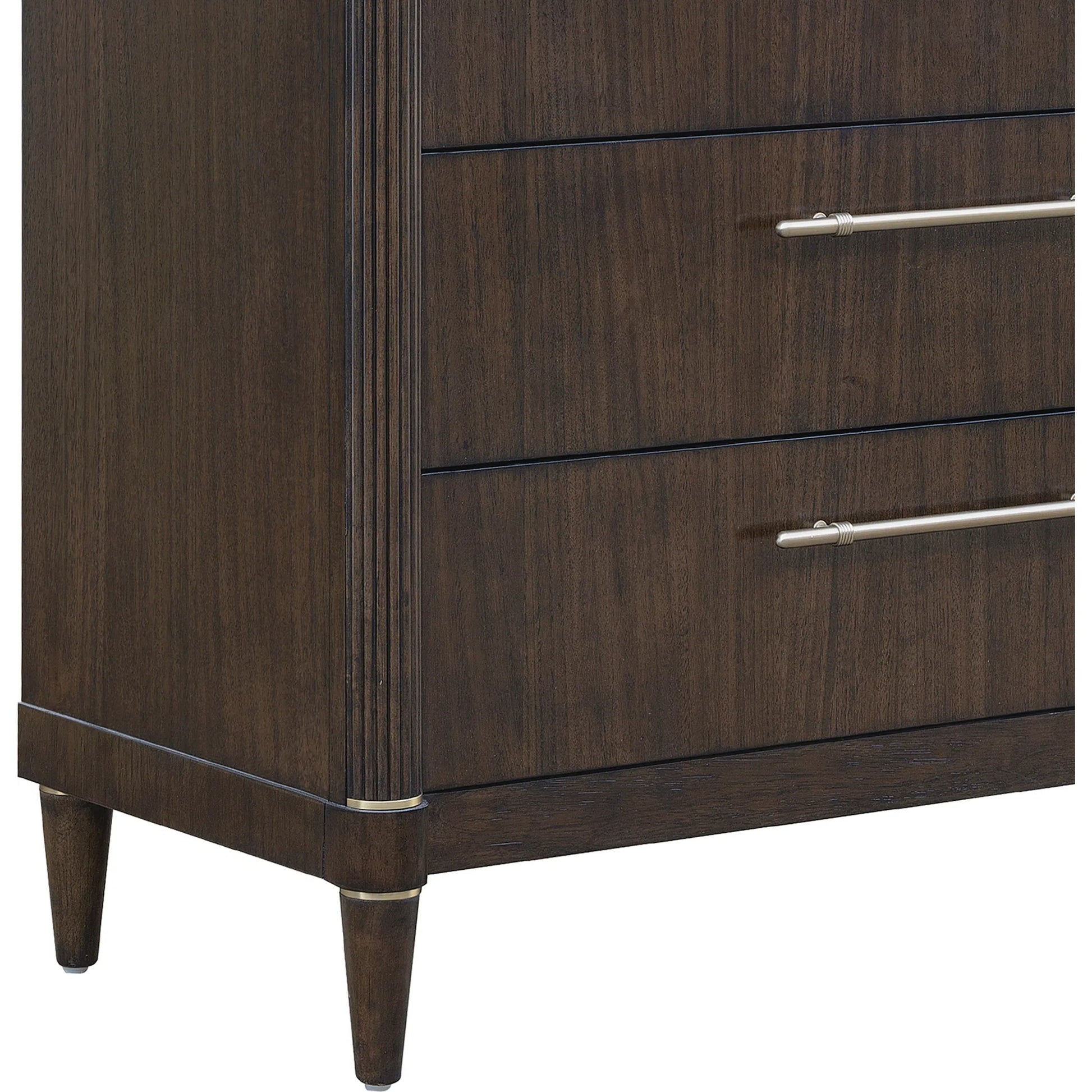 Asher Park 6 Drawer Chest by Pulaski Furniture in piano brown. Made from eucalyptus veneers in a unique style.