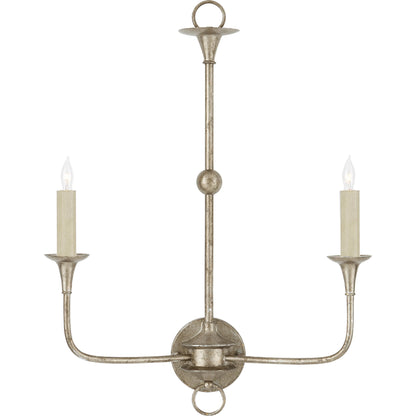 Nottaway Double Wall Sconce by Currey and Company. Made from wrought iron in a traditional style.