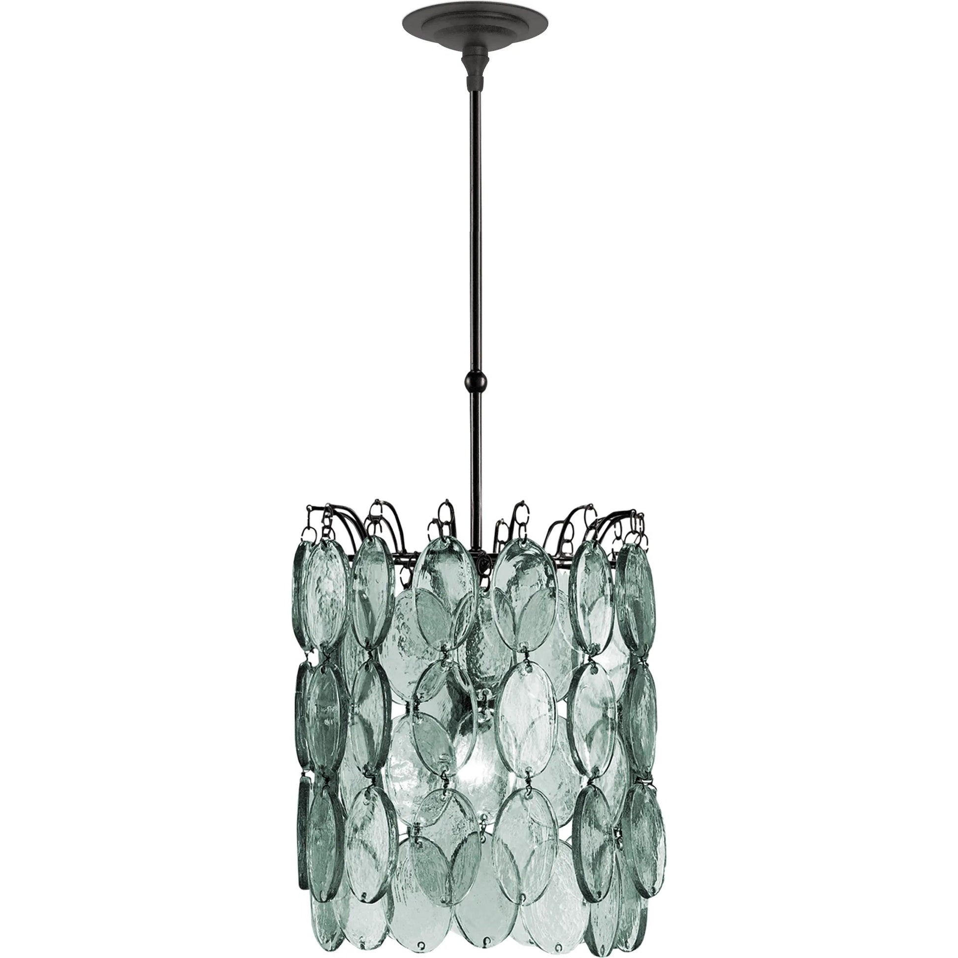 Airlie Pendant by Currey and Company in satin black. Made from wrought iron, glass in a eclectic & global style.