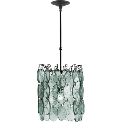 Airlie Pendant by Currey and Company in satin black. Made from wrought iron, glass in a eclectic & global style.