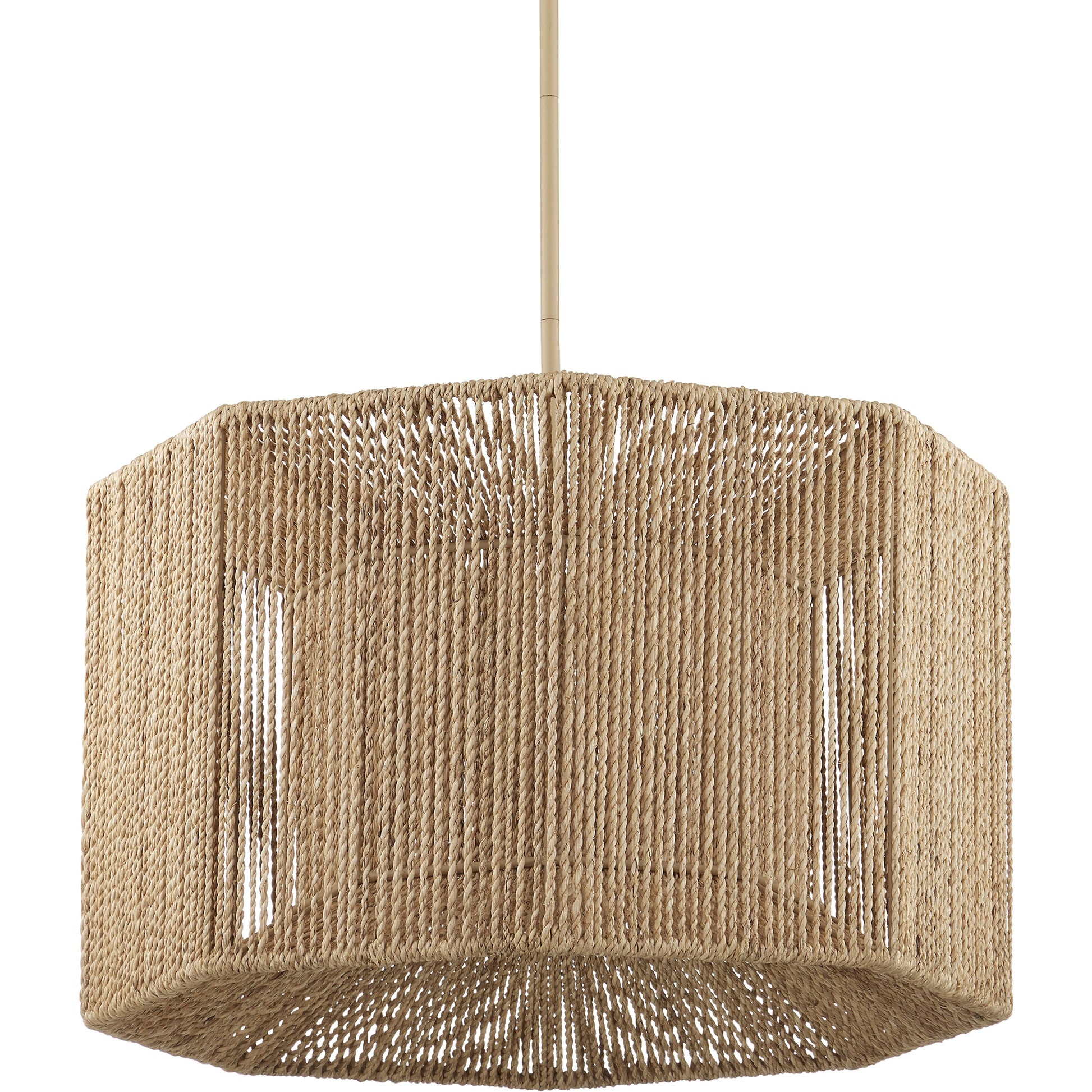 Mereworth Rope Chandelier by Currey and Company in beige, natural. Made from wrought iron, abaca rope in a coastal style.
