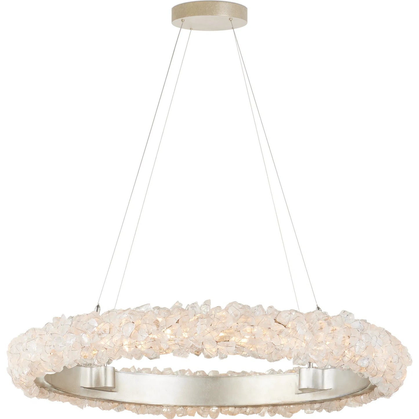 003 SI-2191744 | Additional Silo | Iconoclast Chandelier by Currey and Company in contemporary silver leaf, contemporary silver, natural. Made from wrought iron, rock crystal in a modern style.