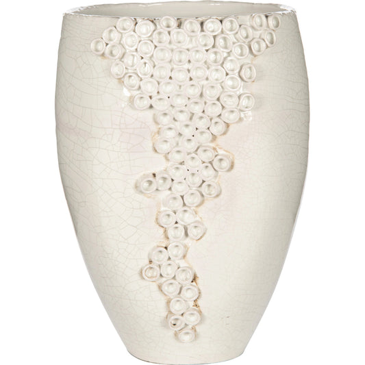 Crackle Bubble Vase by Bradburn Home in white. Made from ceramic in a eclectic & global style.