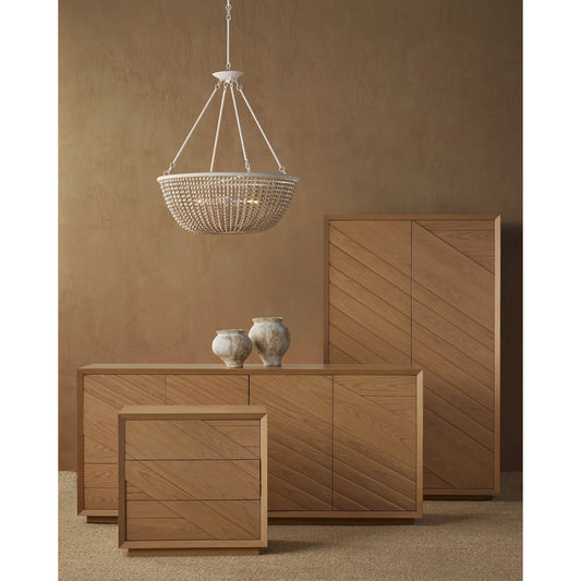 Margot Natural Oak Chest by Currey and Company in light oak, beige. Made from white oak solid, veneer, velvet in a unique style.
