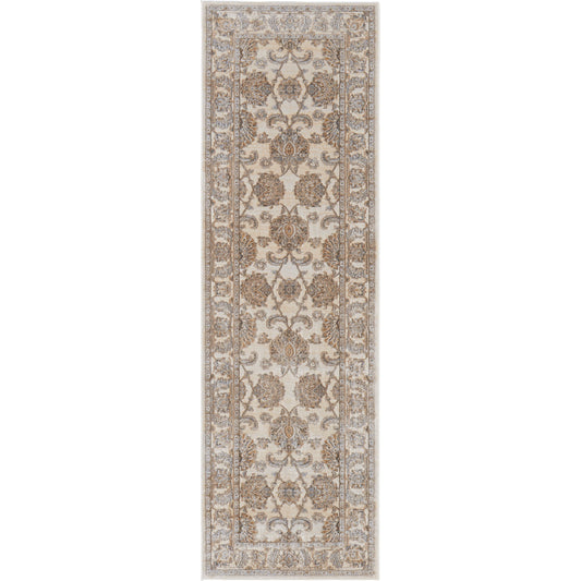 Celene Traditional Bordered Rug - 39KZF by Feizy in tan, ivory, brown. Made from viscose, polyester in a unique style.