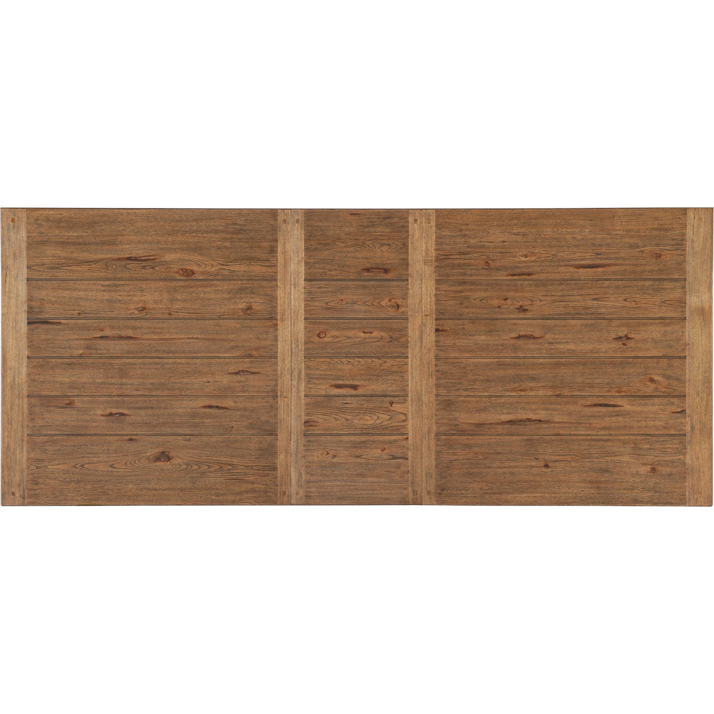 007 SI-1959537 | Additional Silo | Big Sky Trestle Dining Table by Hooker Furniture in vintage natural, charred timber. Made from pecky hickory veneers, solid-wood edged top in a modern style.