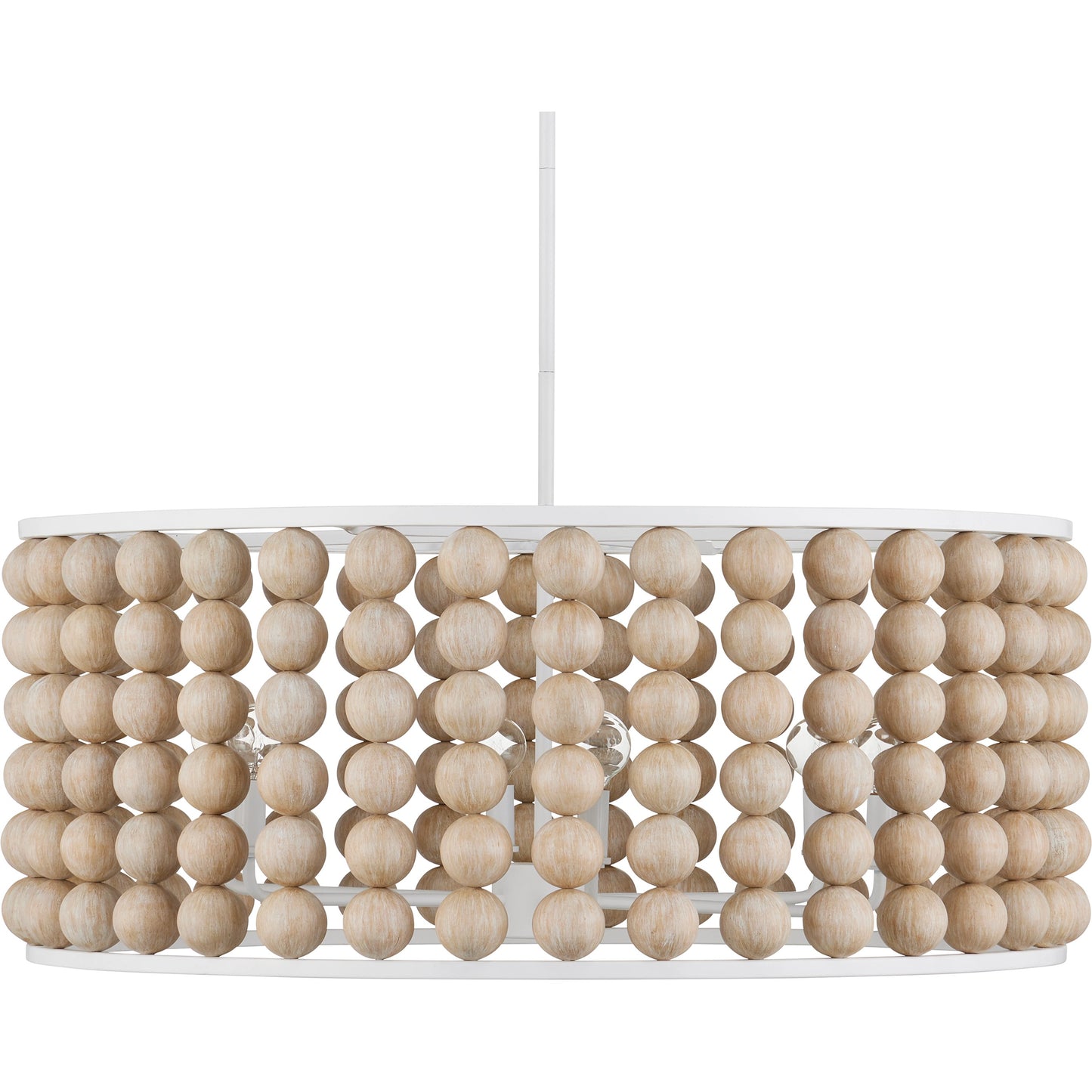 002 SI-2133954 | Additional Silo | Holcroft Chandelier by Currey and Company in sandstone, sugar white. Made from wood beads, wrought iron in a modern style.