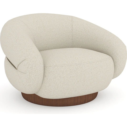 Smoosh Swivel Chair by Caracole in retro walnut, champagne gold. Made from unique in a unique style.