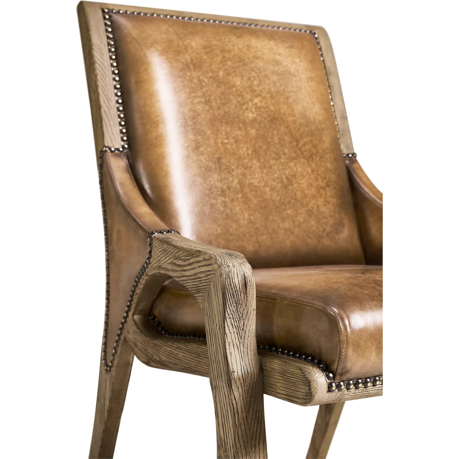 Echo Canyon Leather Side Chair (Set of 2) by Jonathan Charles in faded oak. Made from oak in a traditional style.