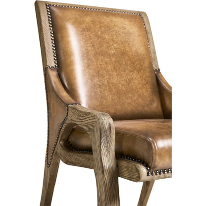 Echo Canyon Leather Side Chair (Set of 2) by Jonathan Charles in faded oak. Made from oak in a traditional style.