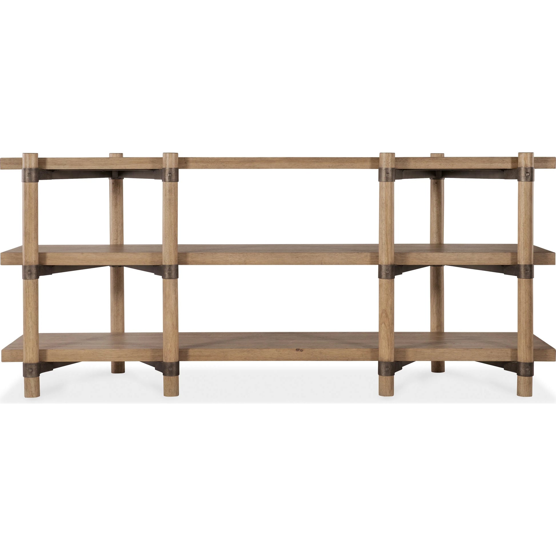 Vineyard Row Console by Hooker Furniture in light wood and sonoma. Made from unique in a transitional style.