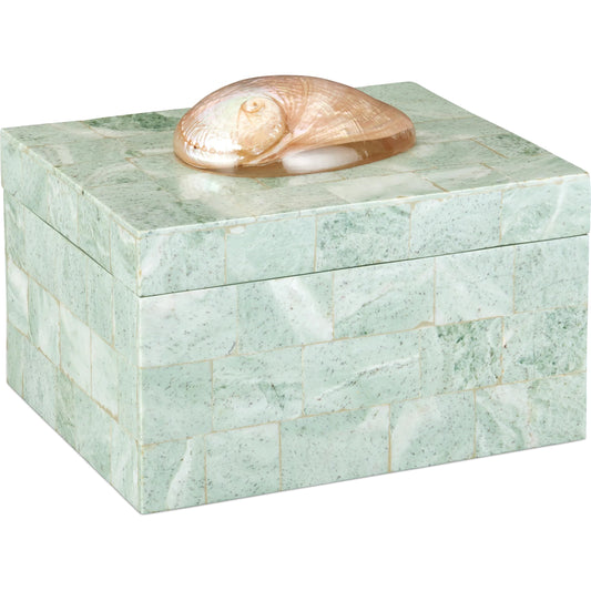 Fiona Box by Currey and Company in natural. Made from stone, abalone, engineered wood in a unique style.